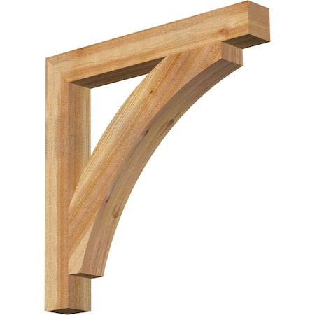 Thorton Block Rough Sawn Bracket, Western Red Cedar, 4W X 32D X 32H